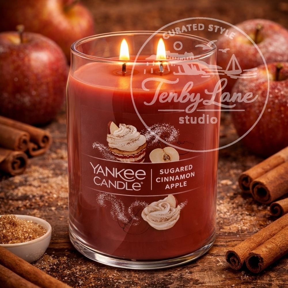 Yankee Candle Sugared Cinnamon Apple 20oz Large Tumbler Dual Wick Fall Scent - Picture 1 of 3